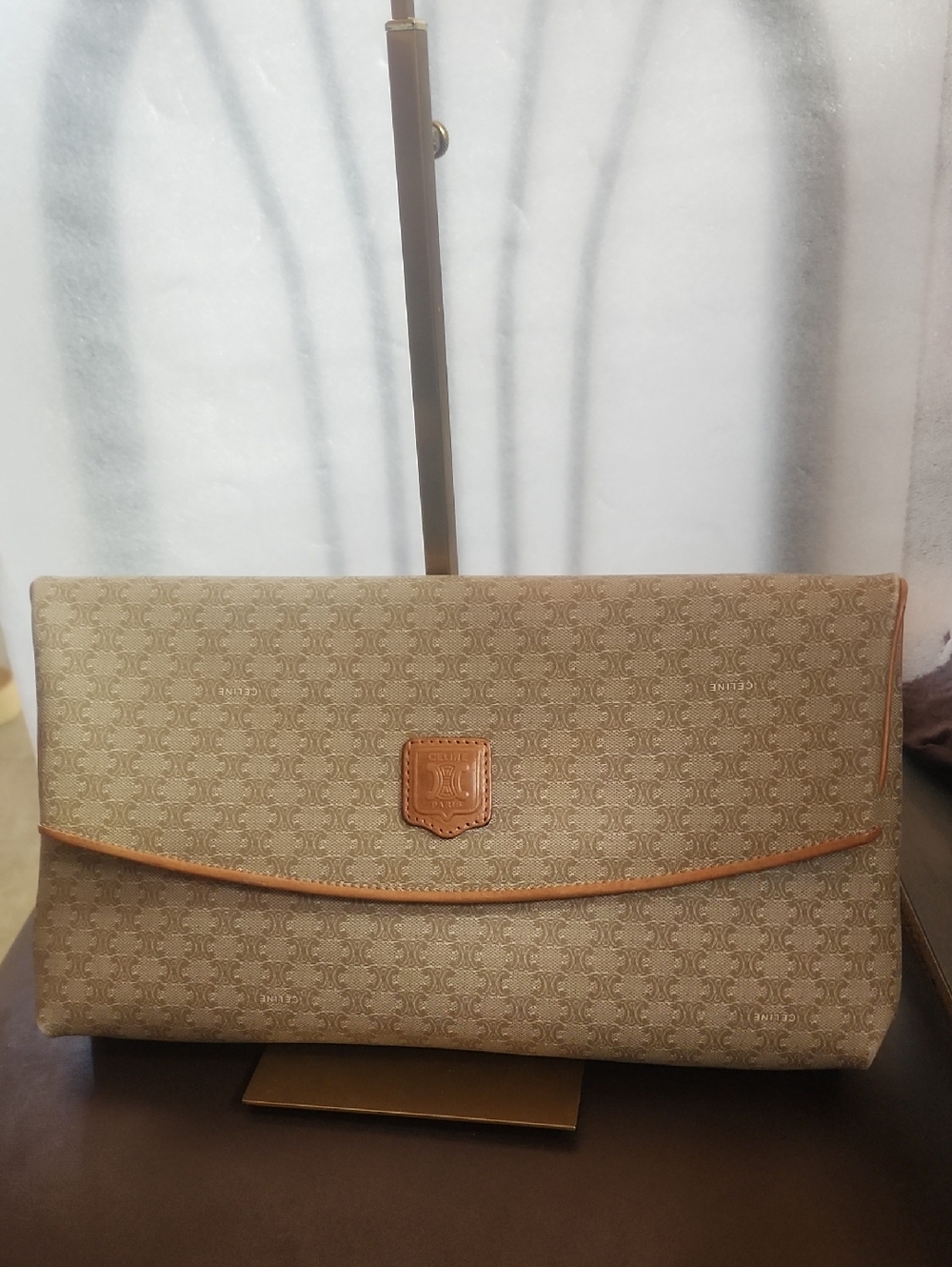 Celine Macadam Patterned Large Clutch/pouch Bag Euc